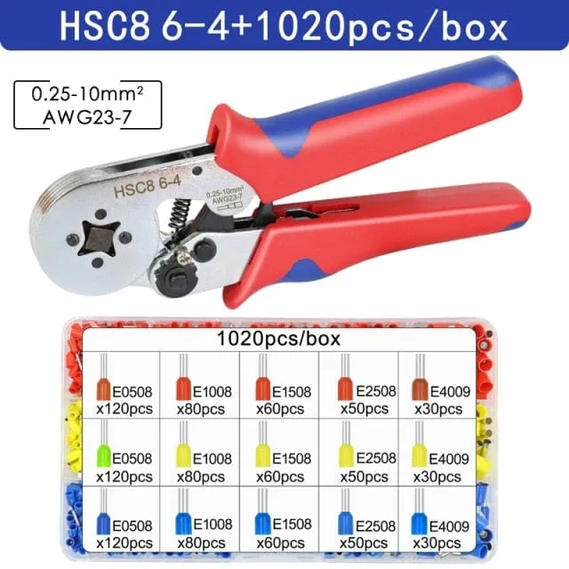 Tubular Terminal Crimping Tools Mini Electrical Pliers HSC8 6-4A/6-4 0.25-10mm 23-7AWG 6-6 0.25-6mm High Precision Clamp Sets