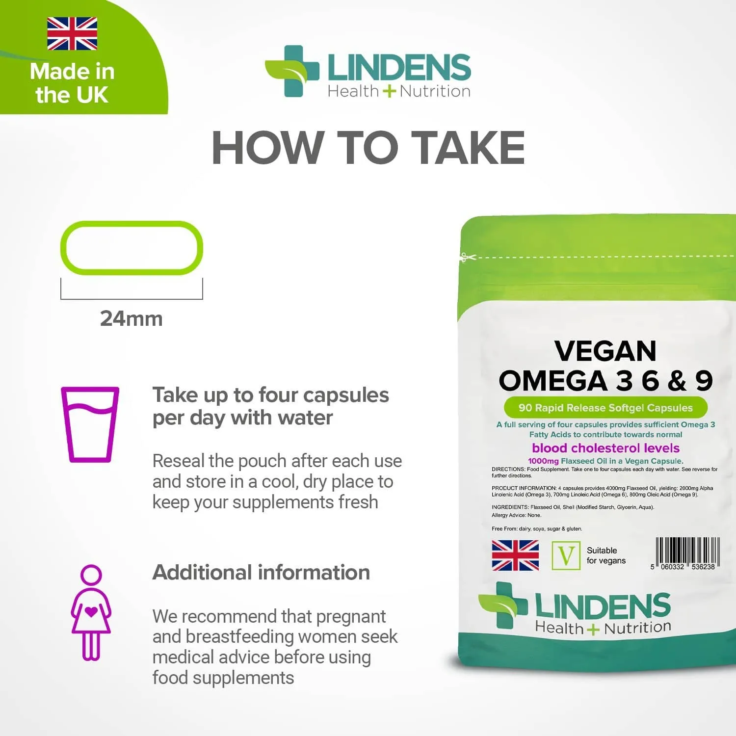 Vegan Omega 3 6 & 9 1000mg Capsules