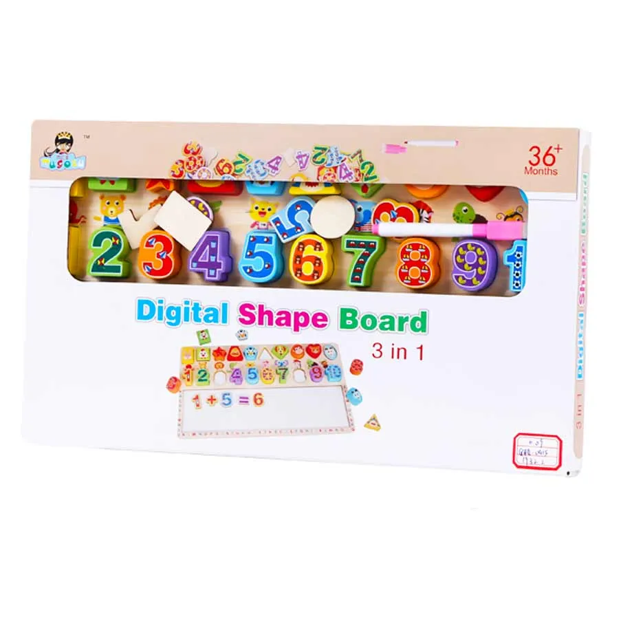Wooden 3in1 Digital Shape Board