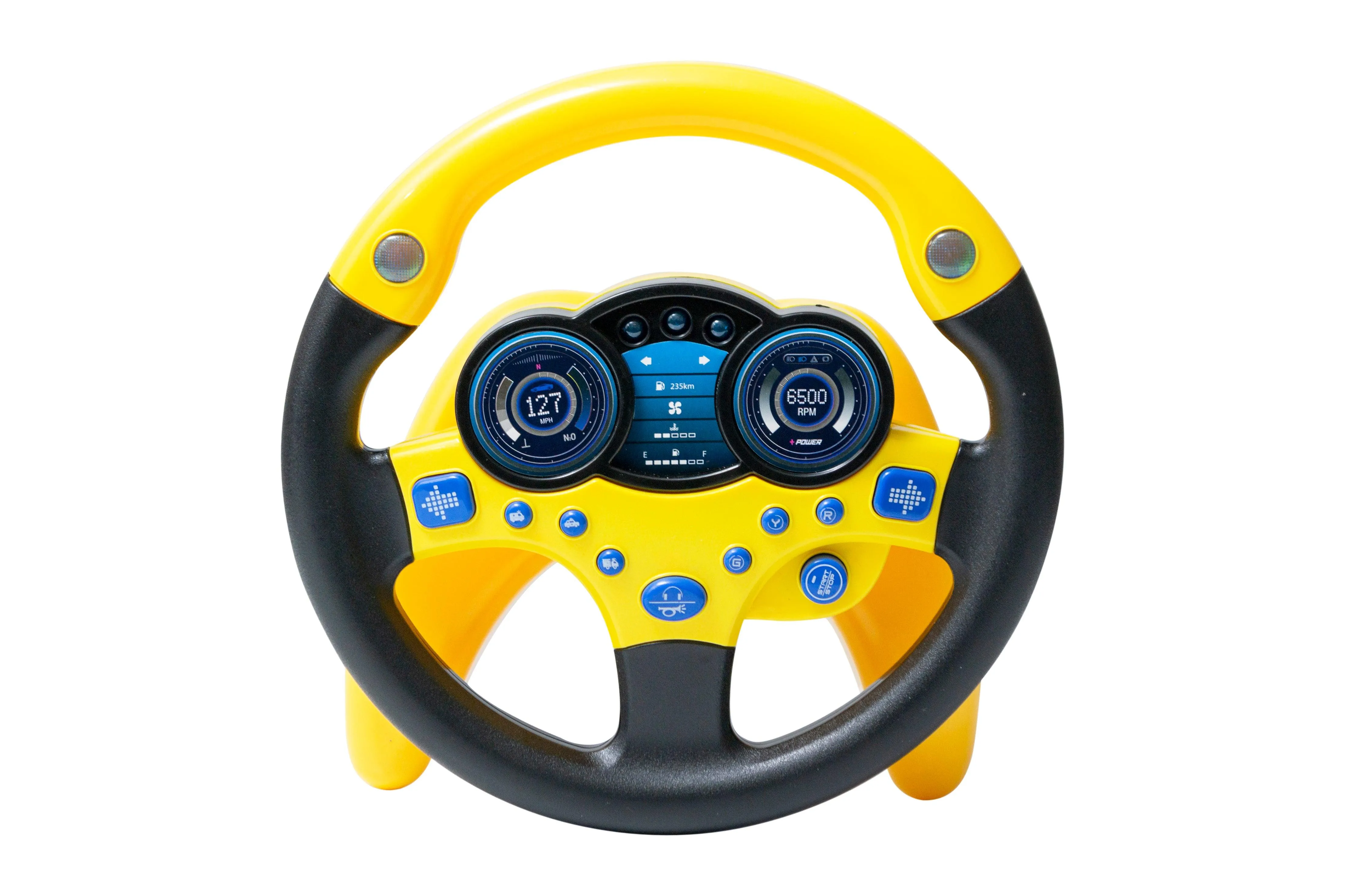 Yellow Sound & Light Toy Steering Wheel