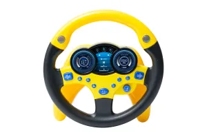 Yellow Sound & Light Toy Steering Wheel
